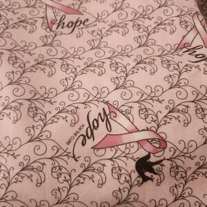 3-1/2 Yards Pink Flannel Hope For the Cure Fabric 43in Wings of Hope F